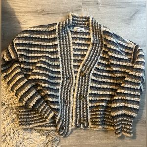 Madewell cardigan, blue brown and cream. Size xs. Great condition